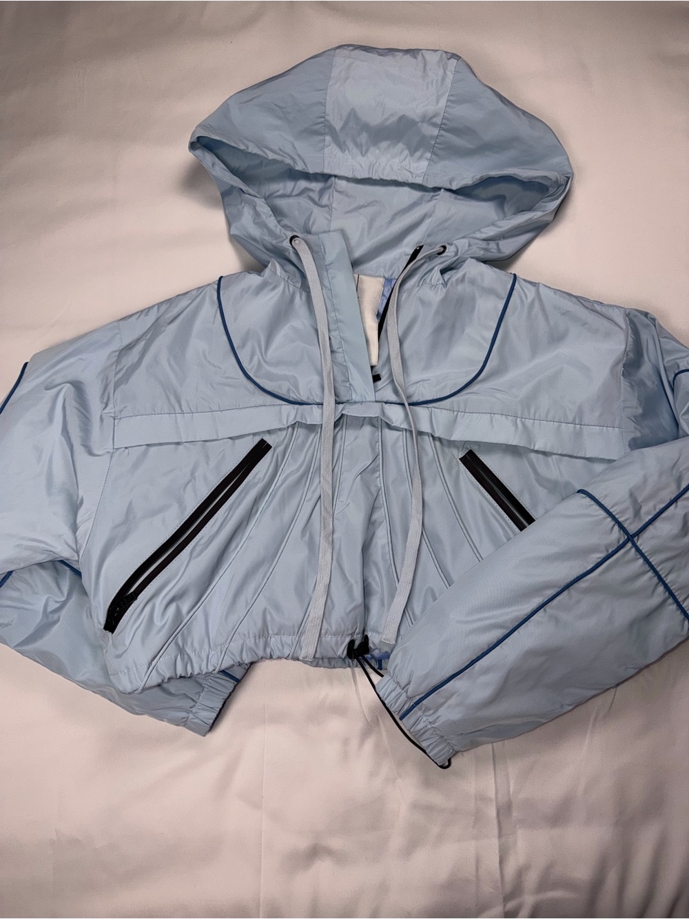BBX Brand Baby Blue Cropped Puffer Jacket